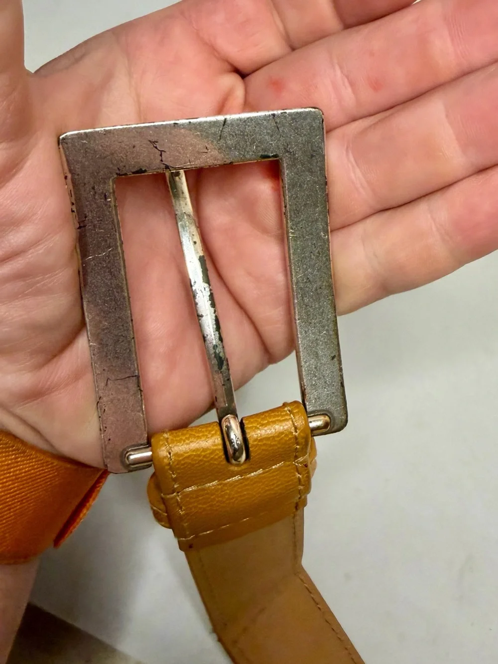 Vintage Michael Kors Genuine Leather Belt with silver Buckle Size M Mens 34 1.5”